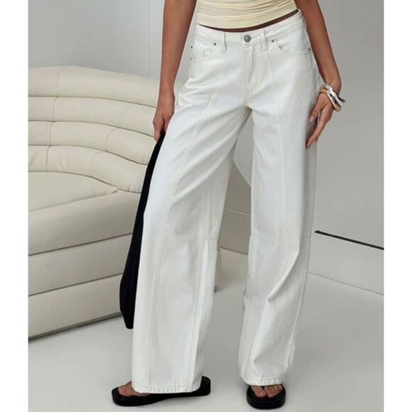 Princess Polly Lando Jean White Nwot Size 10 - Picture 1 of 10